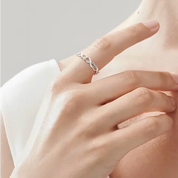 Tiffany & Co Silver Infinity Narrow Band Ring - Picture 3 of 11